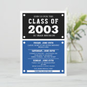 Uitnodigingen tot hereniging op de middelbare scho (Staand voorkant)