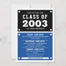 Uitnodigingen tot hereniging op de middelbare scho