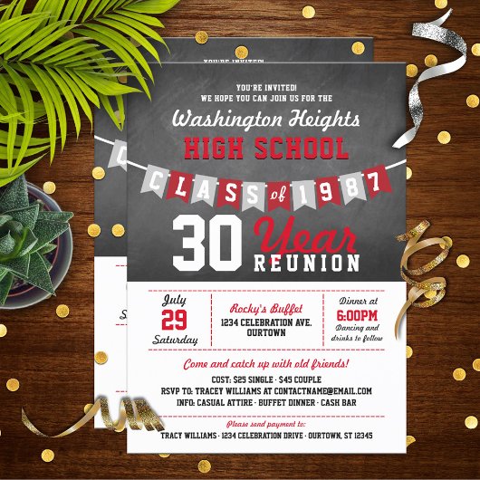 Uitnodigingen tot hereniging van Chalkboard Banner