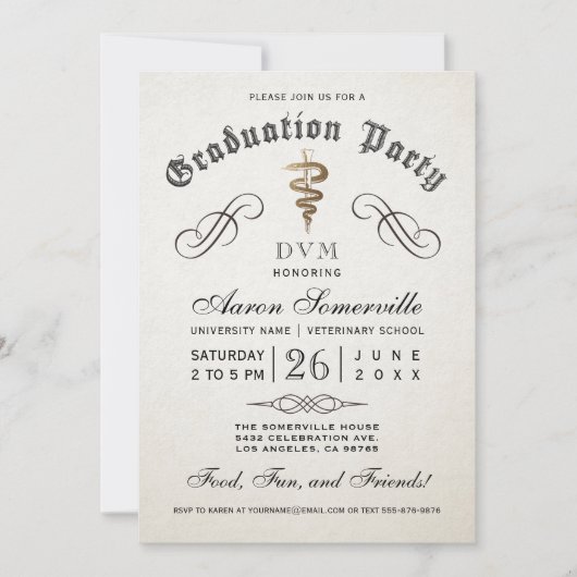 Uitnodigingen tot het afstuderen van diergeneeskun (Voorkant)