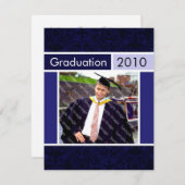 Uitnodigingen tot het afstuderen van een blauwe Op (Voorkant / Achterkant)