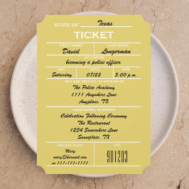 Uitnodigingen tot het afstuderen van Gold Ticket P
