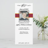 Uitnodigingen tot het afstuderen van rode en goude (Staand voorkant)