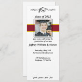 Uitnodigingen tot het afstuderen van rode en goude (Voorkant / Achterkant)