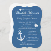 Uitnodigingen tot het douchen van blauw bruinbruid (Voorkant / Achterkant)