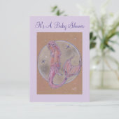 Uitnodigingen tot het douchen van roze zwangerscha (Staand voorkant)