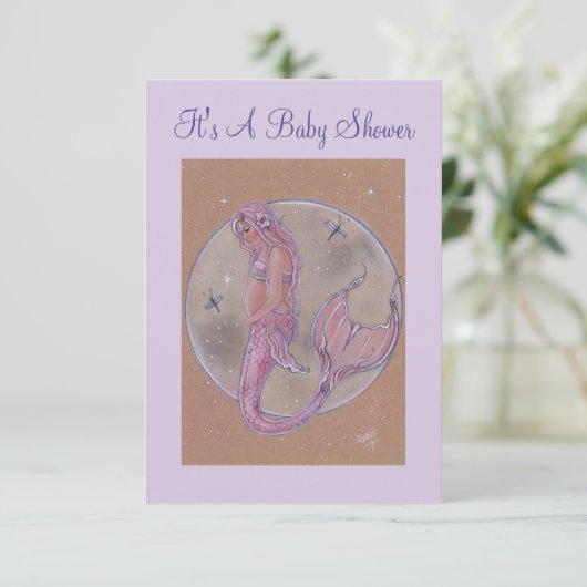 Uitnodigingen tot het douchen van roze zwangerscha (Staand voorkant)