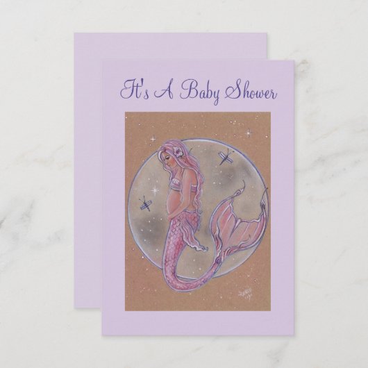 Uitnodigingen tot het douchen van roze zwangerscha (Voorkant / Achterkant)