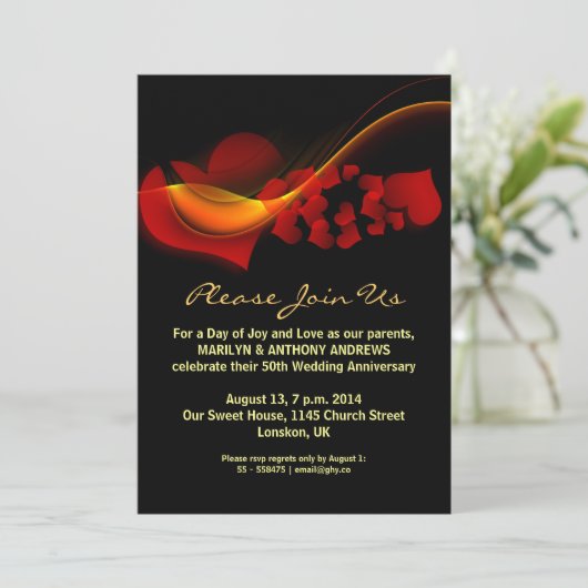 uitnodigingen tot het houden van liefdesharten (Staand voorkant)