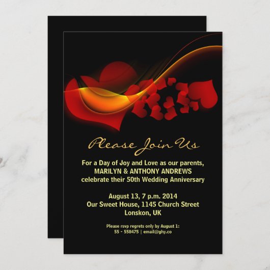 uitnodigingen tot het houden van liefdesharten (Voorkant / Achterkant)