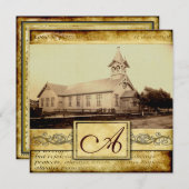 Uitnodigingen tot het huwelijk van de landelijke O (Voorkant / Achterkant)