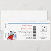 Uitnodigingen tot het inschepen van cruise Wedding (Voorkant / Achterkant)