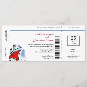 Uitnodigingen tot het inschepen van cruise Wedding