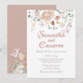 Uitnodigingen tot het Roos Floral Weddenschap (Voorkant / Achterkant)