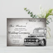 Uitnodigingen tot het Rustic Old Truck Wedding (Staand voorkant)