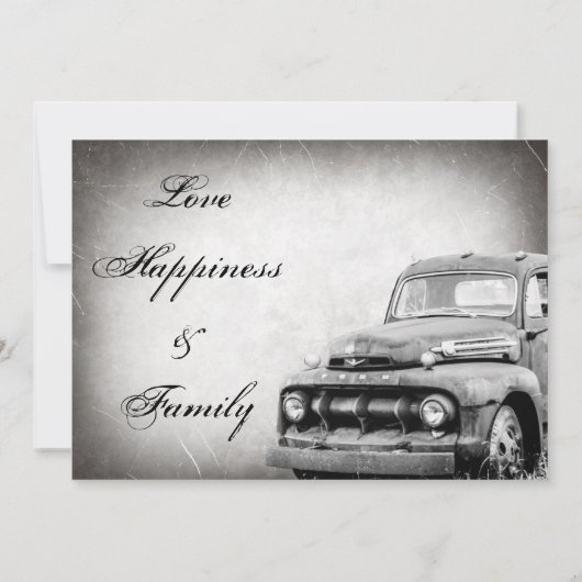 Uitnodigingen tot het Rustic Old Truck Wedding (Achterkant)