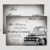 Uitnodigingen tot het Rustic Old Truck Wedding (Voorkant / Achterkant)