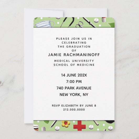 Uitnodigingen tot het studeren van de Med School (Voorkant)