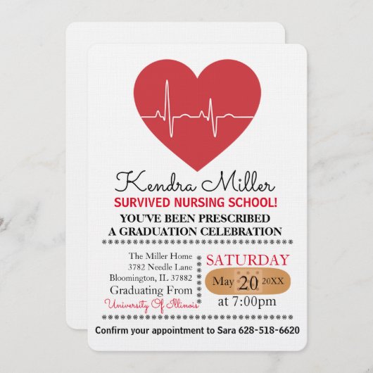 Uitnodigingen tot het studeren van de school voor  (Voorkant / Achterkant)