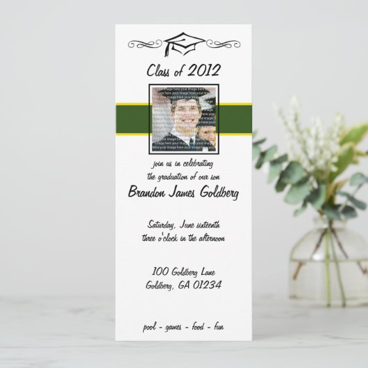 Uitnodigingen tot het studeren van groene en goude (Staand voorkant)