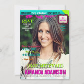 Uitnodigingen tot Hoesje van Trendy Bat Mitzvah Ma (Voorkant)