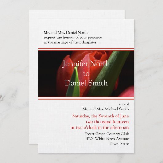 Uitnodigingen tot huwelijk (Voorkant / Achterkant)