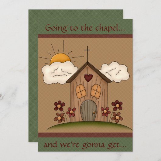 Uitnodigingen tot landelijk huwelijk (Voorkant / Achterkant)