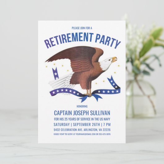 Uitnodigingen tot militaire uittreding | Eagle (Staand voorkant)