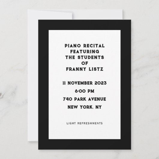 Uitnodigingen tot overweging Piano (Achterkant)