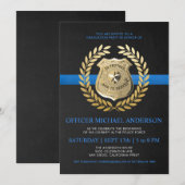 Uitnodigingen tot politieopleiding | Politiebadge (Voorkant / Achterkant)