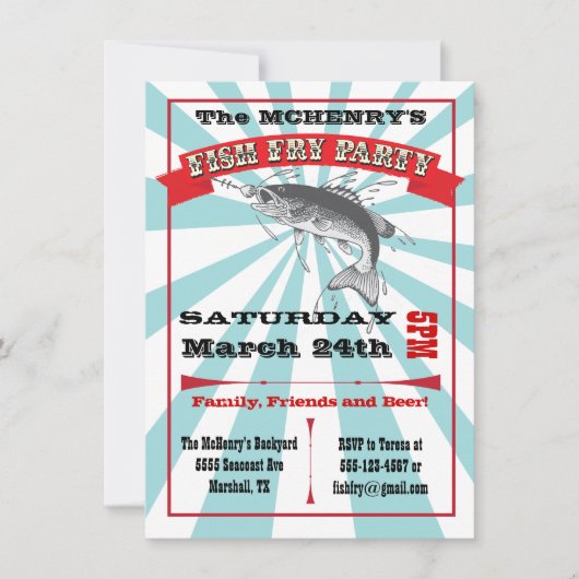Uitnodigingen tot Poster van de vispartij (Voorkant)