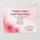 Uitnodigingen tot reünie van de roze Floral Family (Voorkant)