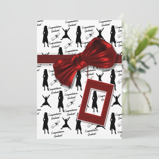 Uitnodigingen tot studeren - afstuderen vrouwen (Staand voorkant)