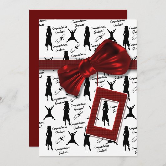 Uitnodigingen tot studeren - afstuderen vrouwen (Voorkant / Achterkant)