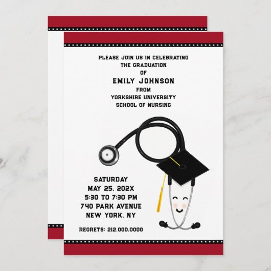 Uitnodigingen tot studeren verpleegschool (Voorkant / Achterkant)