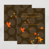 Uitnodigingen tot Thanksgiving, esdoorbladeren (Voorkant / Achterkant)