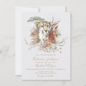 Uitnodigingen tot Tropisch Oerwoud Cheetah Weddens (Voorkant)