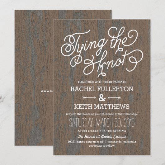 Uitnodigingen tot trouwe Bark Wedding (Voorkant / Achterkant)