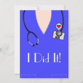 Uitnodigingen tot urse gradatie Blauwe Scrub Boven (Voorkant)