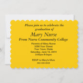 Uitnodigingen tot urse gradatie Gele pokadots (Achterkant)