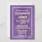 Uitnodigingen tot Vintage Paarse en goudweddenscha (Voorkant)