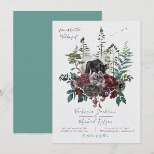 Uitnodigingen tot Waterverf Forest Wedding