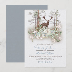 Uitnodigingen tot Waterverf Forest Wedding