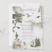 Uitnodigingen tot Waterverf Forest Wedding (Voorkant)