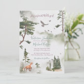 Uitnodigingen tot Waterverf Forest Wedding (Staand voorkant)