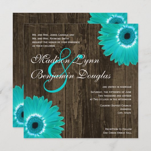 Uitnodigingen tot weddenschappen op het Rustic Bla (Voorkant / Achterkant)