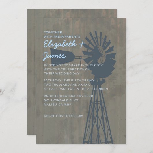 Uitnodigingen tot weduwschap in het land (Voorkant / Achterkant)