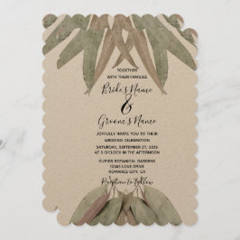 Uitnodigingen tot weduwschap met eucalyptus