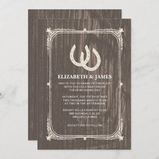 Uitnodigingen tot weduwschap met Hoefijzers (Voorkant / Achterkant)