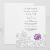 Uitnodigingen tot weduwschap met lavendel en grijz (Voorkant / Achterkant)